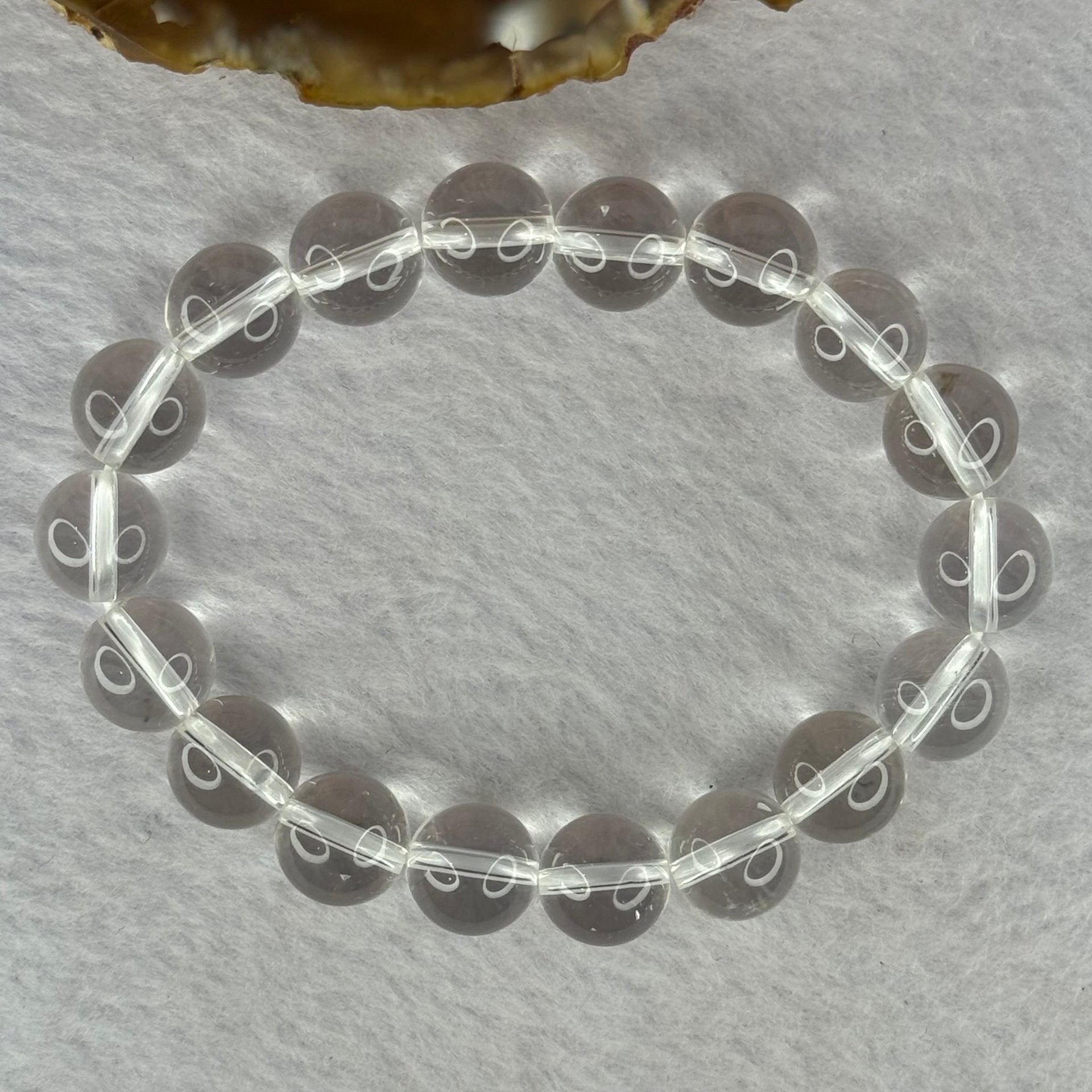 Natural Clear Quartz Bracelet 天然白水晶手链 28.91g 16cm 10.6mm 18 Beads - Huangs Jadeite and Jewelry Pte Ltd