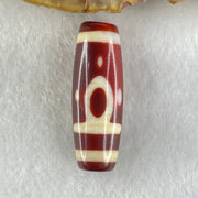 Natural Powerful Tibetan Old Oily Red White Agate One Eye Earth Element Dzi Bead Heavenly Master (Tian Zhu) 一眼土元素天珠 9.05g 36.4 by 12.8mm - Huangs Jadeite and Jewelry Pte Ltd