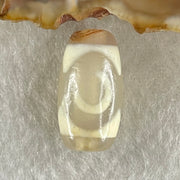 Natural Powerful Tibetan Old Oily Agate 3 Eyes Dzi Bead Heavenly Master (Tian Zhu) 三眼天诛 3.10g 19.4 by 10.4mm - Huangs Jadeite and Jewelry Pte Ltd