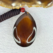 Natural Cognac with Red Amber Teardrop Shape Pendent 14.81g 44.9 by 30.5 by 19.0mm - Huangs Jadeite and Jewelry Pte Ltd