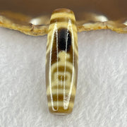 Natural Powerful Tibetan Old Oily Agate 4 Nectar Vessel Dzi Bead Heavenly Master (Tian Zhu) 花蜜容器眼天珠 17.35g 48.6 by 15.2mm - Huangs Jadeite and Jewelry Pte Ltd