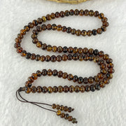 Natural Dark Brownish Yellow Flower Amber Beads Necklace 天然花珀项链 12.58g 58cm 6.6mm 109 Beads - Huangs Jadeite and Jewelry Pte Ltd