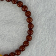 Natural Red with Butterscotch Amber Beads Bracelet 3.77g 15.5cm 6.1mm 30 Beads - Huangs Jadeite and Jewelry Pte Ltd