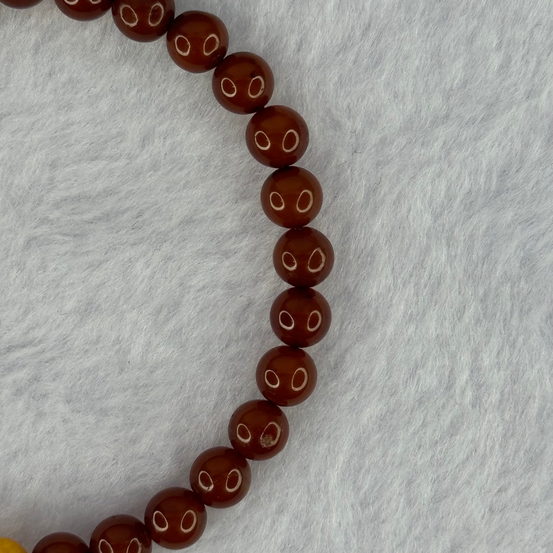 Natural Red with Butterscotch Amber Beads Bracelet 3.77g 15.5cm 6.1mm 30 Beads - Huangs Jadeite and Jewelry Pte Ltd