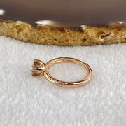 Champagne Color Cubic Zircoina in S925 Sliver in Rose Gold Color Ring 2.17g 6.3 by 3.6mm - Huangs Jadeite and Jewelry Pte Ltd