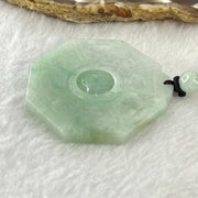 Type A Light Green Jadeite Tai Chi Bagua Pendant Necklace 33.87g 48.3 by 46.0 by 5.4mm - Huangs Jadeite and Jewelry Pte Ltd