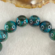 Good Grade Natural Blue Green Chrysocolla Phoenix Stone Beads Bracelet 42.69g 17cm 11.9mm 18 Beads - Huangs Jadeite and Jewelry Pte Ltd