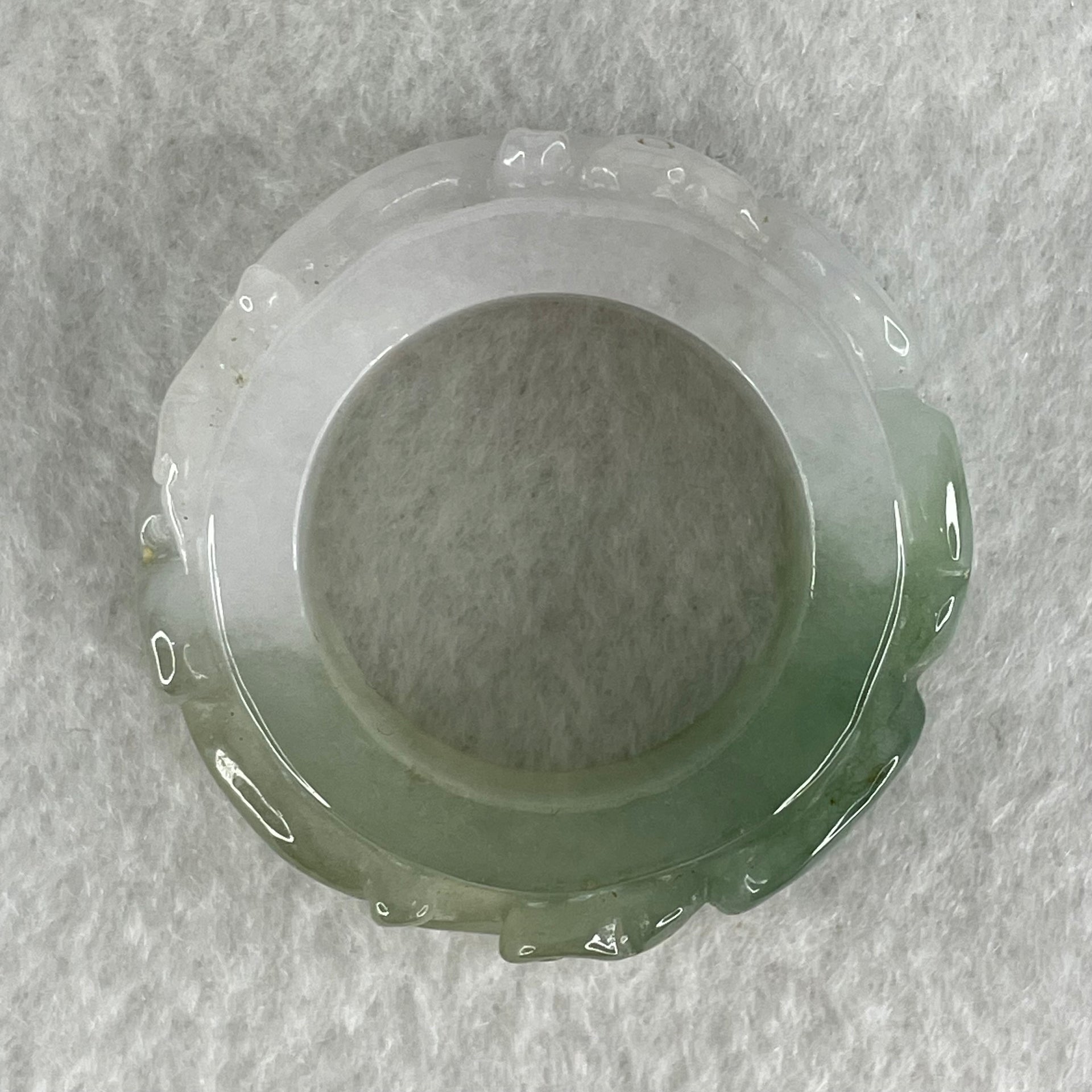 Type A Semi Icy Faint Lavender and Light Blueish Green Jadeite Phoenix Ruyi Ring 22.58g 13.1 by 7.8mm US12.5 HK28.2 - Huangs Jadeite and Jewelry Pte Ltd