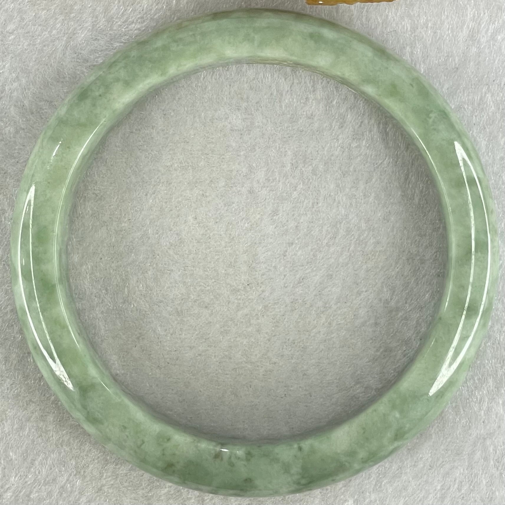 Type A Light Dou Qing Green Jadeite Bangle 52.46g Internal Diameter 57.1mm 12.3 by 8.3mm (Close to Perfect) - Huangs Jadeite and Jewelry Pte Ltd