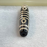 Natural Powerful Tibetan Old Oily Agate Patina 4 Mercy Bodhi Tree Leaf Dzi Bead Heavenly Master (Tian Zhu) 六眼天诛 16.43g 59.5 by 13.4mm - Huangs Jadeite and Jewelry Pte Ltd