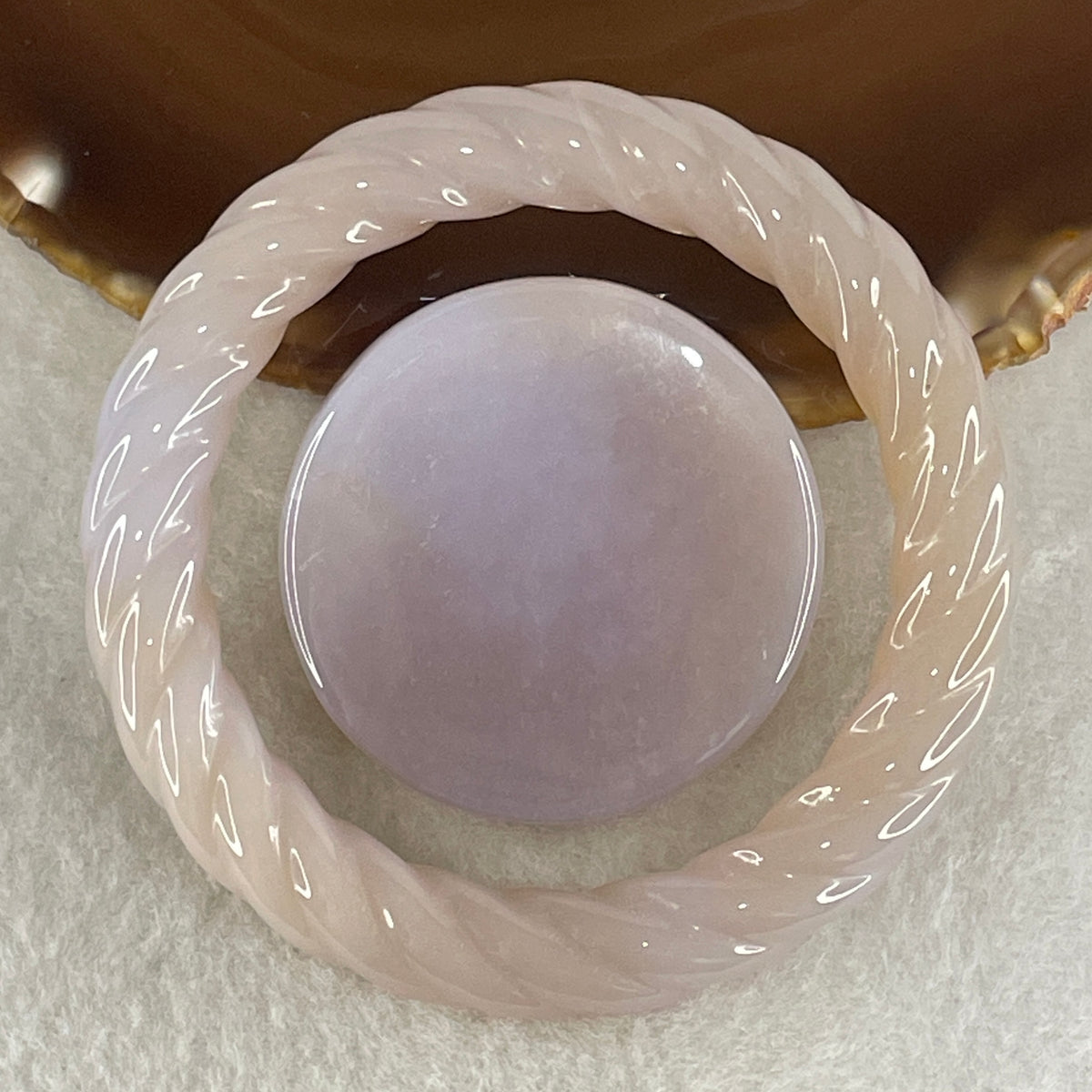 Natural Purple Flower Agate Bangle Set 77.78g Inner Diameter 55.7mm 9.6 by 10.5mm (Perfect) - Huangs Jadeite and Jewelry Pte Ltd