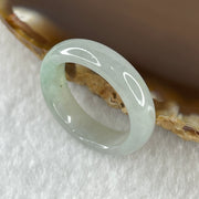 Type A Natural Faint Green Jadeite Ring 3.45g 5.5 by 3.3mm US 8.4 HK 18.5 (Slight Internal Line) - Huangs Jadeite and Jewelry Pte Ltd