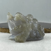 Natural White With Grey Wuji Agate 3 Legged Toast Display 275.5g 84.0 by 70.0 by 50.0mm - Huangs Jadeite and Jewelry Pte Ltd
