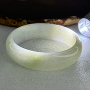 Type A Faint Lavender Green Jadeite Oval Bangle Internal Diameter 57.1mm 57.86g 17.3 by 6.9mm (Close to Perfect) - Huangs Jadeite and Jewelry Pte Ltd
