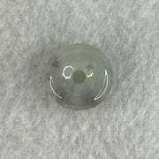 Type A Semi Icy Light Green With Wuji Grey Spots Jadeite Ping An Kou Donut Pendant 2.37g 13.6 by 6.1mm - Huangs Jadeite and Jewelry Pte Ltd