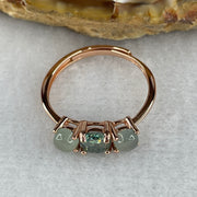 Natural Green Cubic Zirconia with Green Prehnite 1.56g 4.5 by 3.0mm 1 Bead - 4.0 by 2.5mm 2 Beads (Adjustable Size) - Huangs Jadeite and Jewelry Pte Ltd