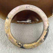 Entry Grade Natural Yellow with Black Rhodonite Bangle 105.93g Inner Diameter 55.2mm 25.5 by 11.7mm - Huangs Jadeite and Jewelry Pte Ltd