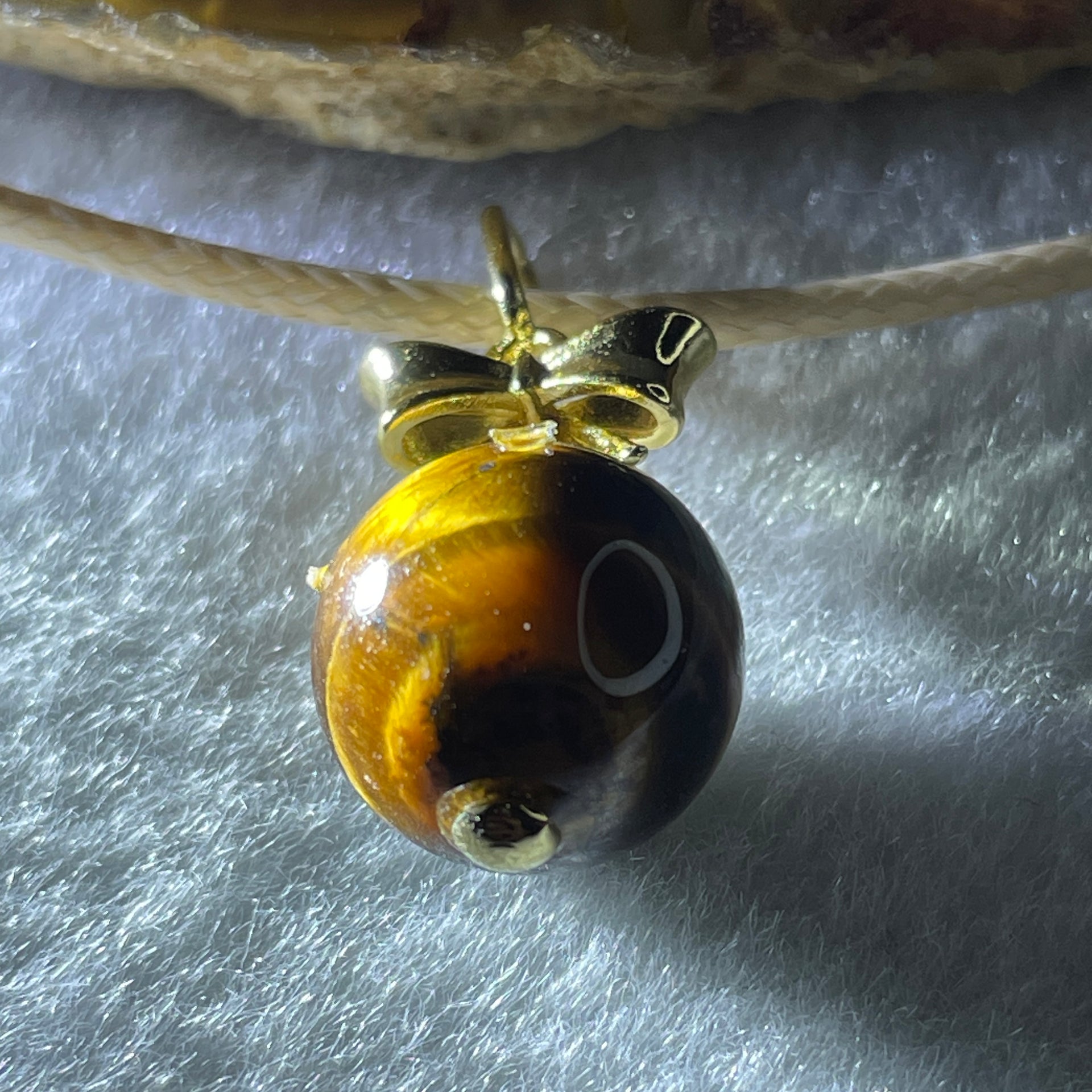Natural Yellow Tiger Eye Quartz Bead Pendant 5.14g 12.3mm - Huangs Jadeite and Jewelry Pte Ltd