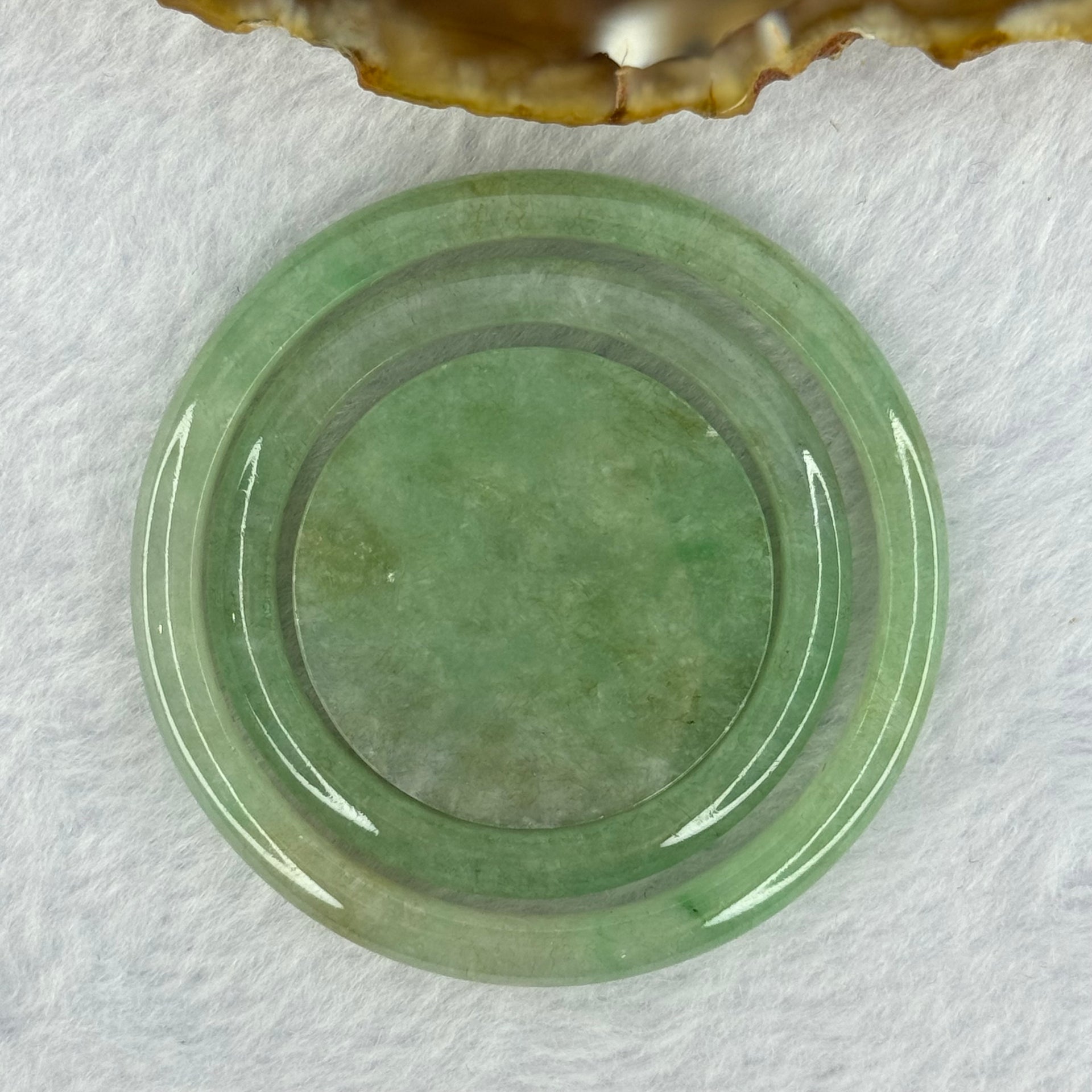 Type A Green Jadeite Bangle and Display 35.86g Inner Diameter 44.5mm 6.1 by 4.6mm, 33.3mm 5.6 by 4.9mm, 31.4 by 6.3mm (Close to Perfect) - Huangs Jadeite and Jewelry Pte Ltd