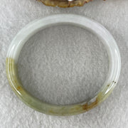 Natural Type Light Lavender with Yellowish Green Jadeite Oval Bangle 37.93g Inner Diameter 55.7mm 12.8 by 6.0mm (Slight External Rough) - Huangs Jadeite and Jewelry Pte Ltd