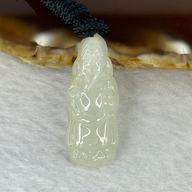 Type A Semi Icy Cai Shen Ye God of Fortune 4.93g 31.5 by 12.5 by 6.0mm - Huangs Jadeite and Jewelry Pte Ltd