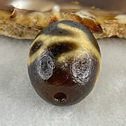 Natural Powerful Tibetan Old Oily Agate Patina Guiren Tairen Human Dzi Bead Totem Amulet Heavenly Master (Tian Zhu) 贵人天诛 8.24g 21.0 by 16.9mm - Huangs Jadeite and Jewelry Pte Ltd