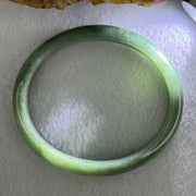 Type A Blueish Green Jadeite Oval Bangle Internal Diameter 58.7mm 38.10g 12.0 by 6.6mm (Very Fine Internal Lines) - Huangs Jadeite and Jewelry Pte Ltd