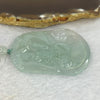 Grand Master Icy Type A Sky Blue Guan Yin Jadeite Pendant 30.60g 57.0 by 46.0 by 5.0mm - Huangs Jadeite and Jewelry Pte Ltd
