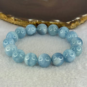 Natural Aquamarine Beads Bracelet 50.83g 18cm 13.2mm 16 Beads - Huangs Jadeite and Jewelry Pte Ltd