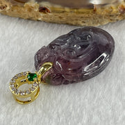 Very Very Good Natural Tourmaline Crystal Ruyi with Monkey Pendant 9.12g 29.6 b 21.4 by 7.6mm - Huangs Jadeite and Jewelry Pte Ltd