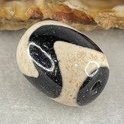 Natural Powerful Tibetan Old Oily Agate Tiger Tooth Daluo Dzi Bead Heavenly Master (Tian Zhu) 虎呀天诛 4.94g 17.7 by 13.4mm - Huangs Jadeite and Jewelry Pte Ltd