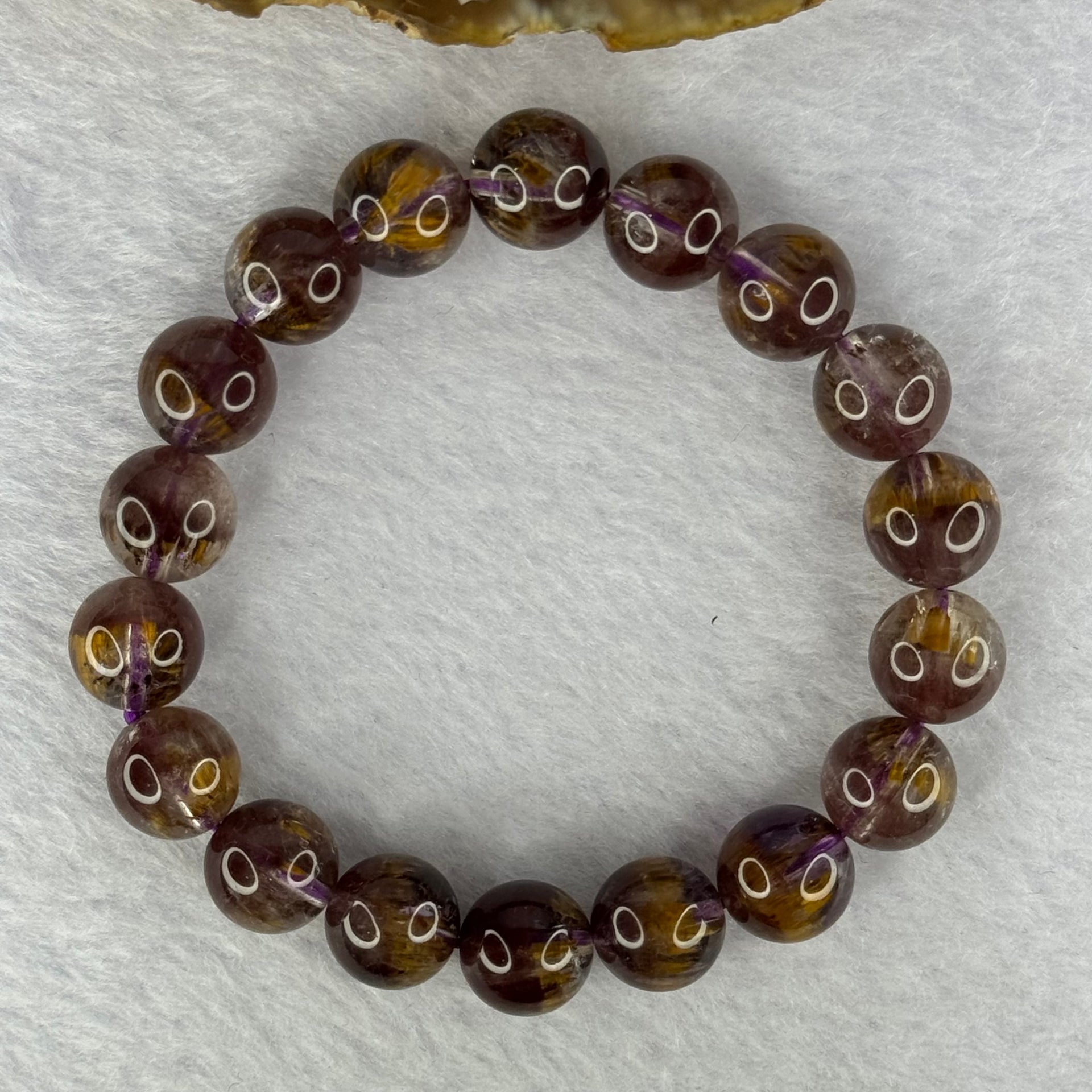 Very Good Grade Natural Auralite 23 Bracelet 天然激光23手链 34.21g 17cm 11.5mm 18 Beads - Huangs Jadeite and Jewelry Pte Ltd