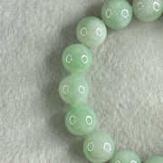 Type A Light Green Jadeite Beads Bracelet 54.51g 16cm 12.7mm 16 Beads - Huangs Jadeite and Jewelry Pte Ltd