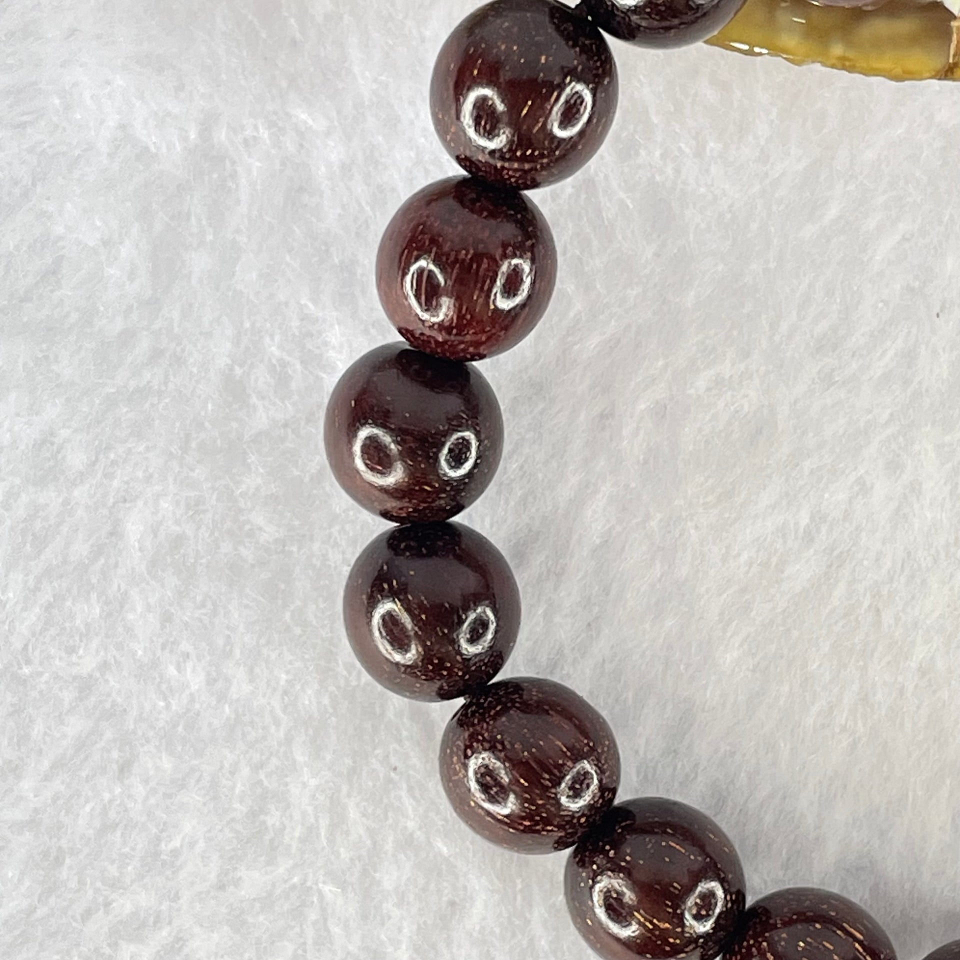 Natural Blood Rosewood Beads Bracelet 天然血檀手链 10.35g 17cm 10.5mm 19 Beads - Huangs Jadeite and Jewelry Pte Ltd