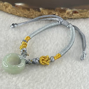 Type A Light Blueish Green Jadeite Ping An Kou String Bracelet 3.13g 15.3 by 6.7mm - Huangs Jadeite and Jewelry Pte Ltd