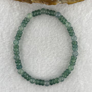 Natural Type A Semi Icy Blueish Green Jadeite Donut Beads Bracelet 8.59g 15cm 5.0mm 56Beads - Huangs Jadeite and Jewelry Pte Ltd