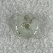 Type A Semi Icy Faint Green Jadeite Ping An Kou Donut Pendant 2.44g 13.2 by 6.6mm - Huangs Jadeite and Jewelry Pte Ltd