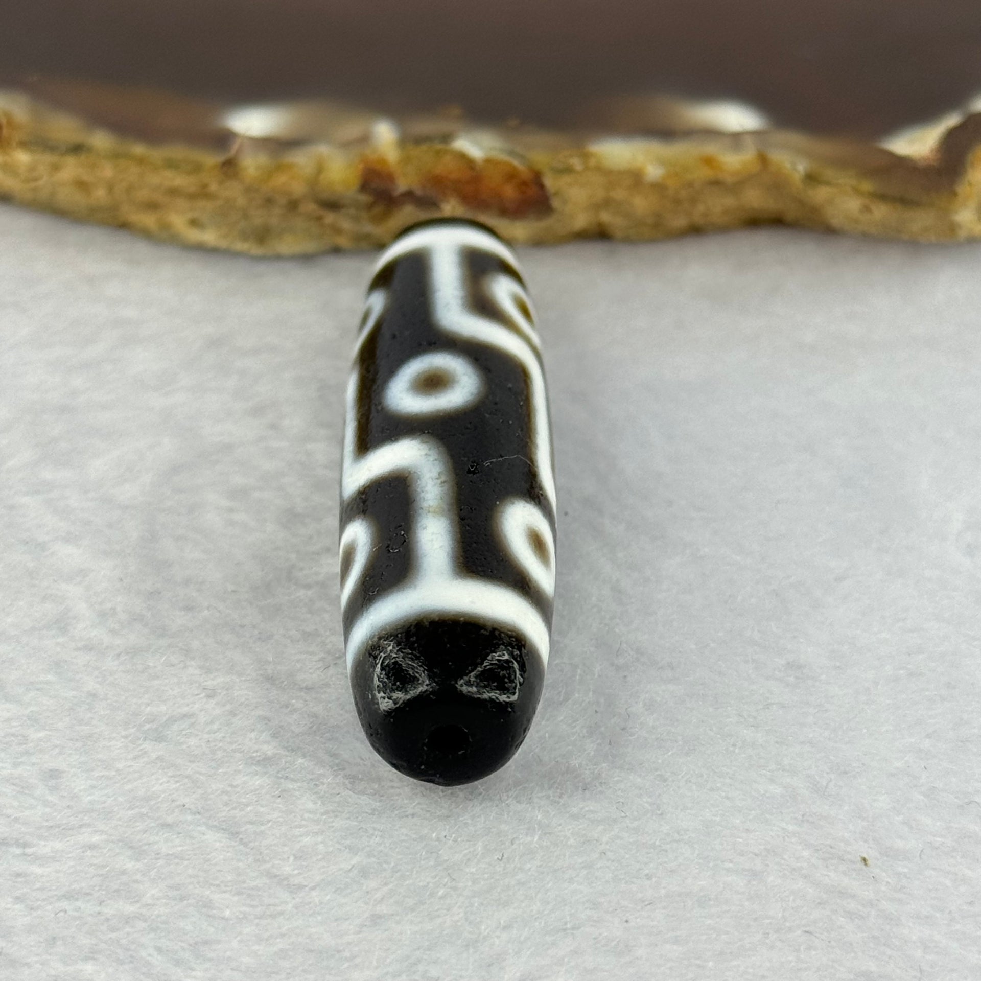 Natural Powerful Tibetan Old Oily Agate 9 Eyes Dzi Bead Heavenly Master (Tian Zhu) 九眼天诛 13.09g 48.9 by 13.0mm - Huangs Jadeite and Jewelry Pte Ltd