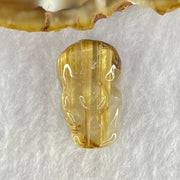 Natural Golden Rutilated Quartz Pixiu Charm 4.07g 20.6 by 12.3 by 9.5mm - Huangs Jadeite and Jewelry Pte Ltd