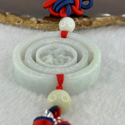 Type A Green Jadeite 3 Tiers Movable Ping An Kou Donut Display 54.49g 55.3 by 13.0mm - Huangs Jadeite and Jewelry Pte Ltd