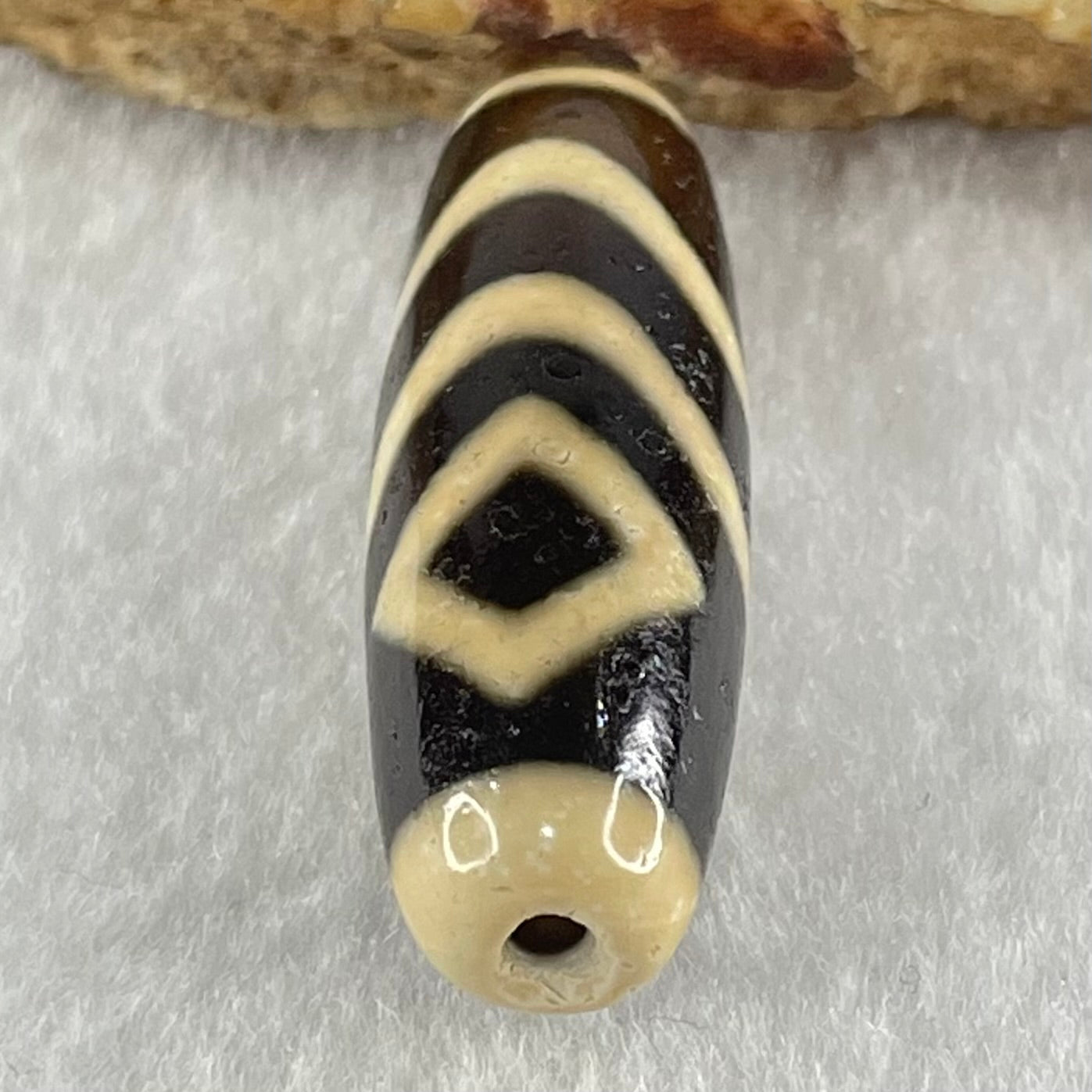 Natural Powerful Tibetan Old Oily Water Pattern One Eye Vajra With Nectar Vessel Treasure Bottle Agate Bead Heavenly Master (Tian Zhu) 天珠 8.83g 38.0 by 12.3mm - Huangs Jadeite and Jewelry Pte Ltd