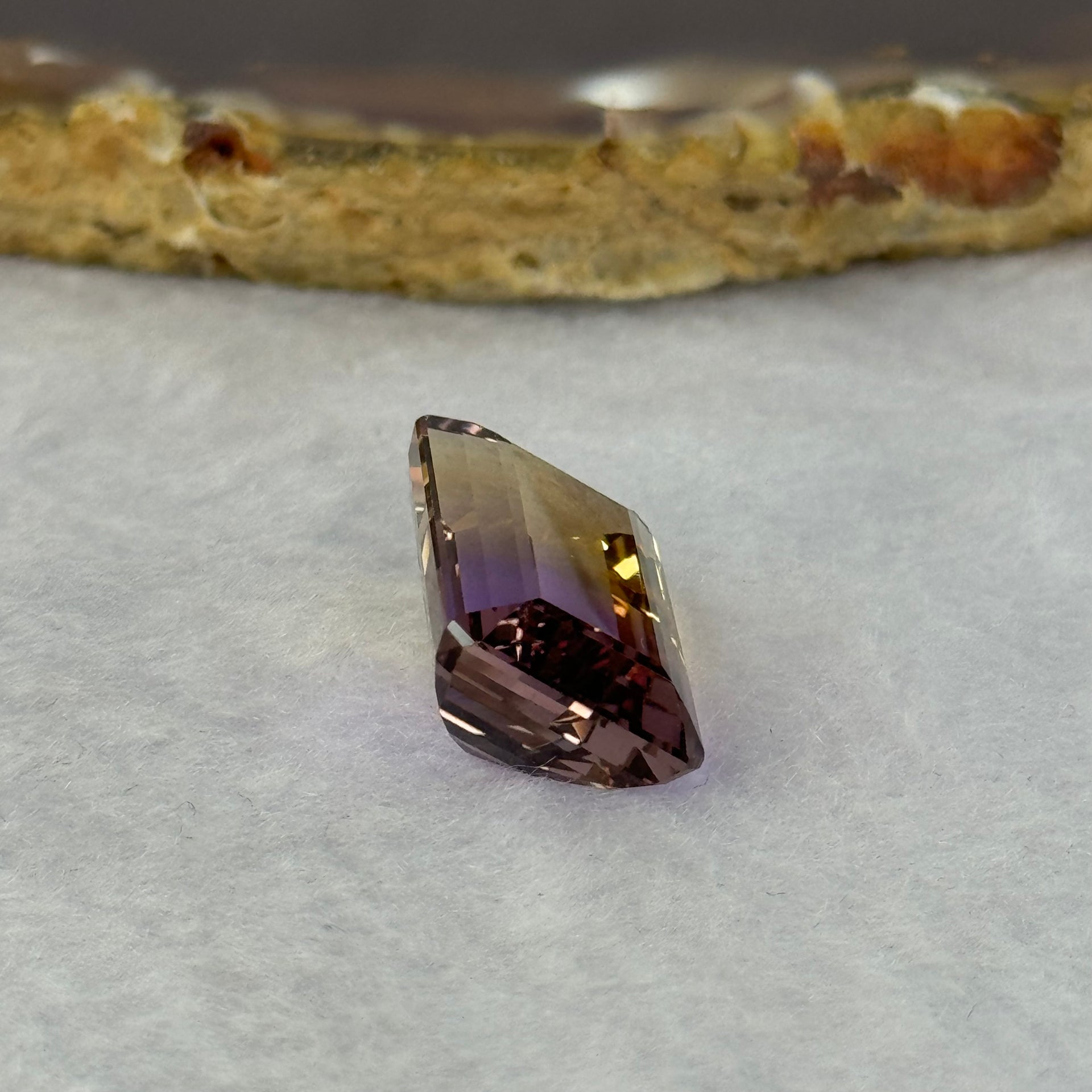 Natural Faceted Ametrine Parallelogram Shape 14.84ct 18.2 by 12.2 by 8.5mm - Huangs Jadeite and Jewelry Pte Ltd