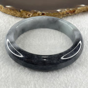 Type A Natural Wuji Grey Black Jadeite Bangle 66.98g Inner Diameter 56.6mm 13.7 by 8.1mm (Slight Internal Lines) - Huangs Jadeite and Jewelry Pte Ltd