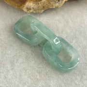 Type A Blueish Green with Faint White Jadeite Rolo Link Chain for Setting 2.43g 14.6 by 10.5 by 3.3mm - Huangs Jadeite and Jewelry Pte Ltd