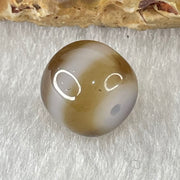 Natural Powerful Tibetan Old Oily Agate 1 Line Dzi Bead Heavenly Master (Tian Zhu) 1.96g 9.7 by 11.3mm - Huangs Jadeite and Jewelry Pte Ltd