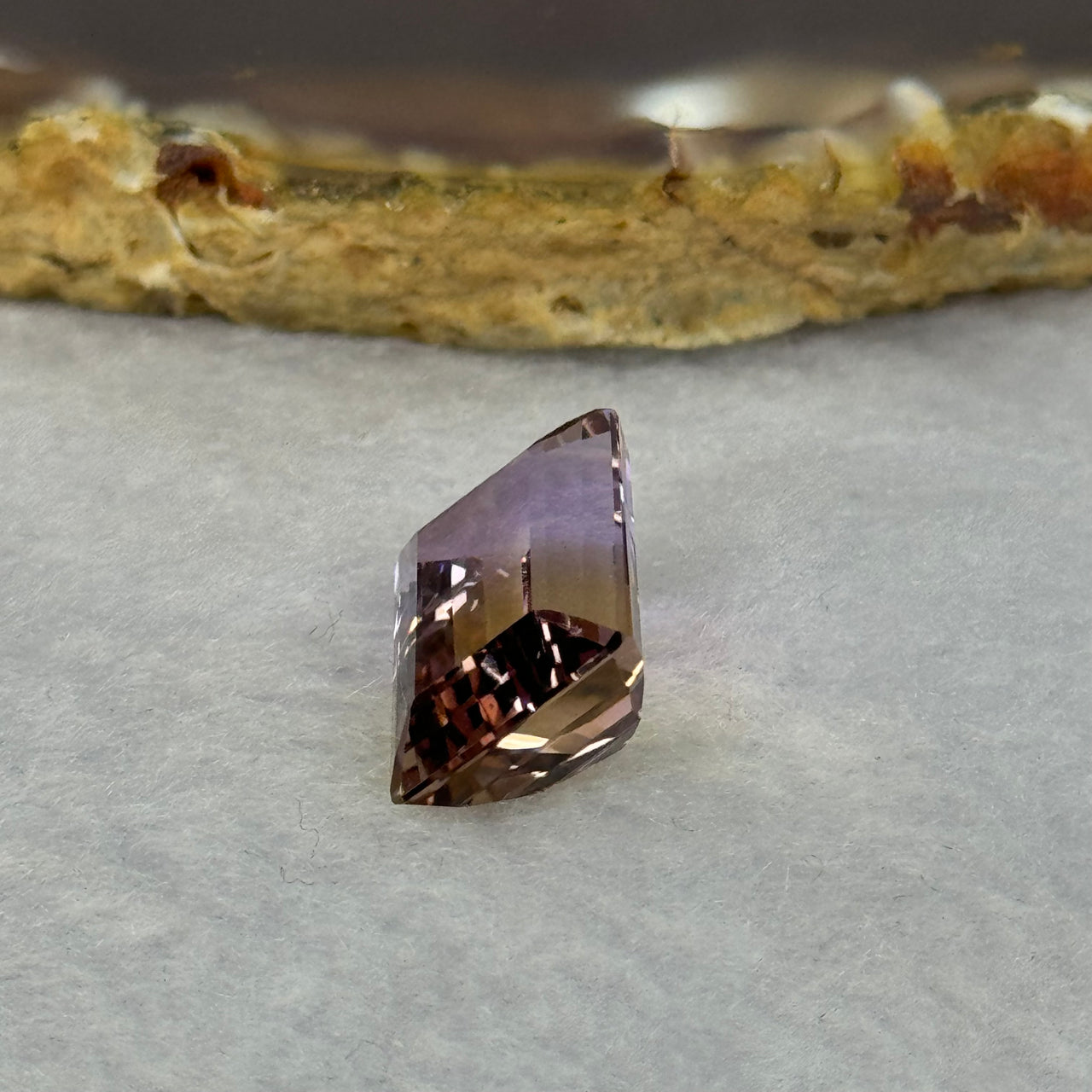 Natural Faceted Ametrine Parallelogram Shape 9.38ct 15.4 by 10.7 by 7.7mm - Huangs Jadeite and Jewelry Pte Ltd