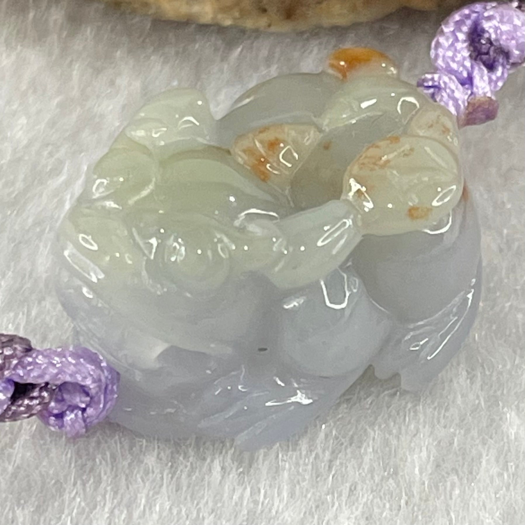 Type A Lavender with Reddish Brown Spots Jadeite Male Pixiu String Bracelet 6.38g 15cm 17.7 by 14.4 by 10.6mm - Huangs Jadeite and Jewelry Pte Ltd