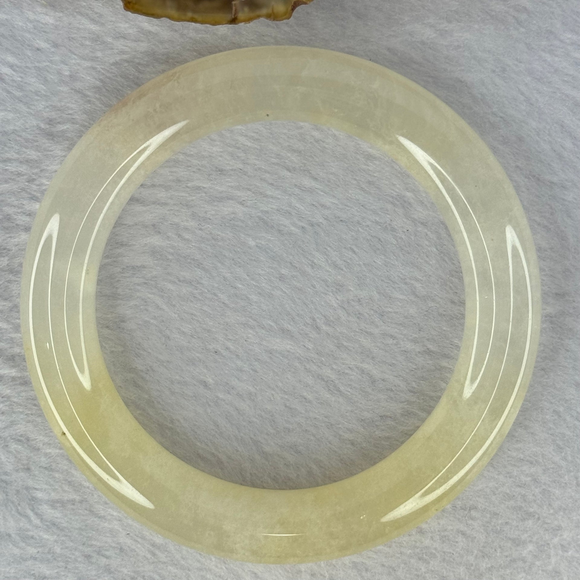 Transparent Yellow to White Quartzite Jade Bangle 天山玉手镯 Internal Diameter 56.9mm 60.55g 11.7 by 11.7mm - Huangs Jadeite and Jewelry Pte Ltd