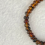 Natural Dark Brownish Yellow Medicine Amber Beads Bracelet 天然抚顺药珀手链 4.29g 14.5cm 6.5mm 43 Beads - Huangs Jadeite and Jewelry Pte Ltd
