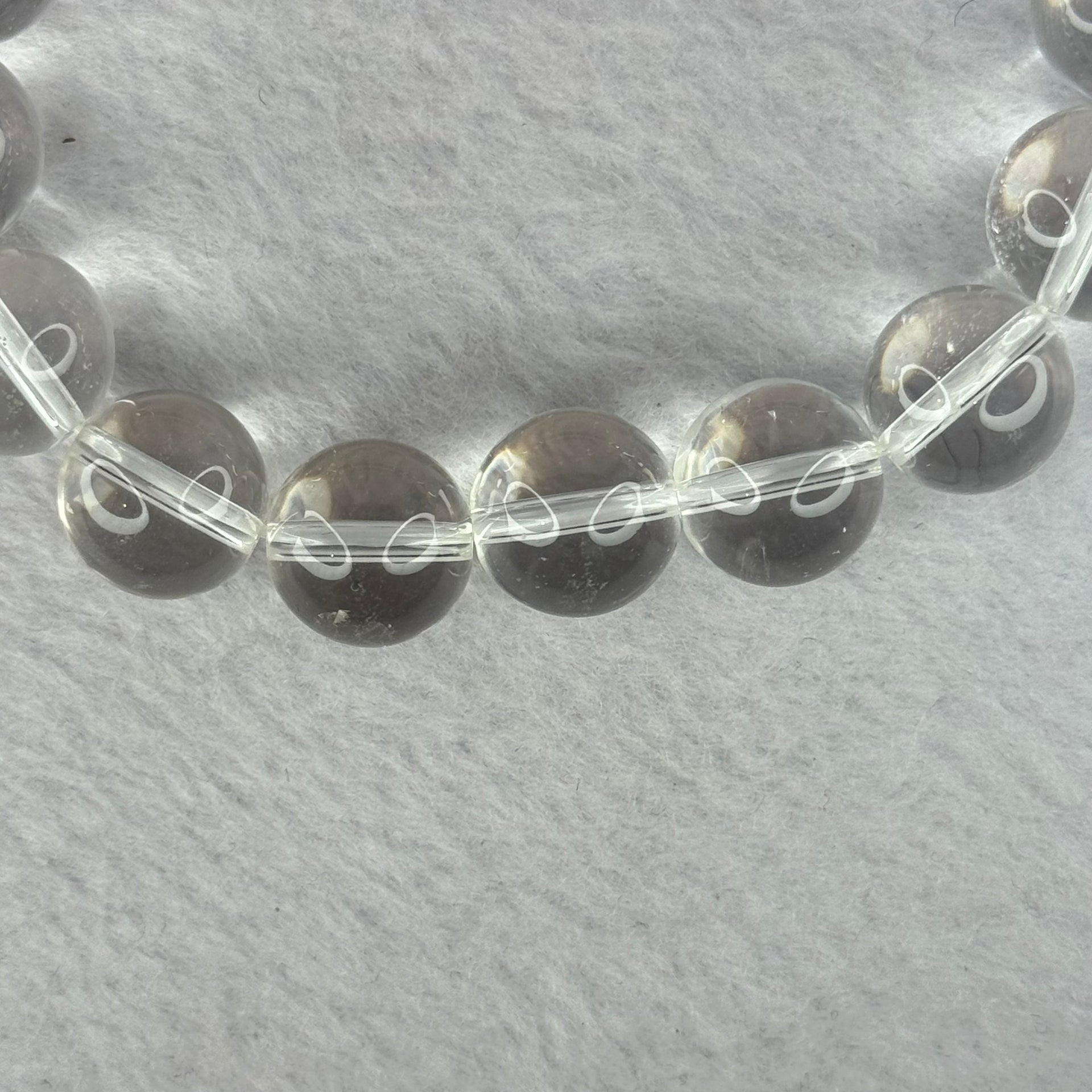 Natural Clear Quartz Beads Bracelet 天然白水晶手链 46.13g 17.5cm 12.9mm 16 Beads - Huangs Jadeite and Jewelry Pte Ltd